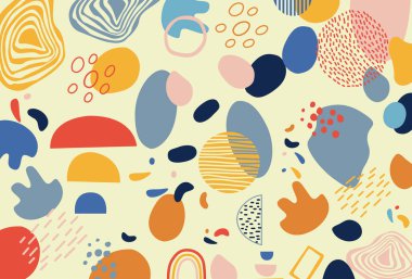 Boho El Çizimi Soyut Arkaplan Vektörü