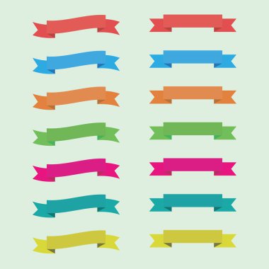 Düz Kurdele Bayrağı Etiketi Grafik Kaynak EPS Vektörü