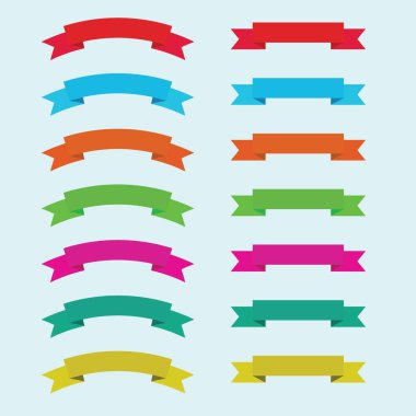 Düz Kurdele Bayrağı Etiketi Grafik Kaynak EPS Vektörü