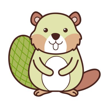 Şirin Sincap Çizgi Film Vektör İllüstrasyonu