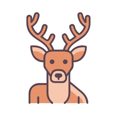 Geyik ikonu. vektör illüstrasyonu