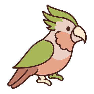 Şirin papağan kuşu, vektör illüstrasyon
