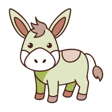 Tatlı eşek çizgi film karakteri çizimi