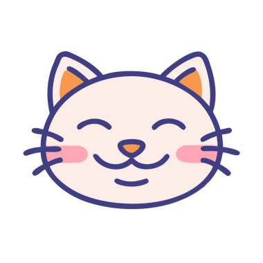 Sevimli kedi kafası karakter simgesi