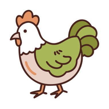 Şirin tavuk çiftliği hayvan ikonu