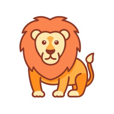vektör şirin aslan karikatür çizimi. Komik hayvan. izole resim