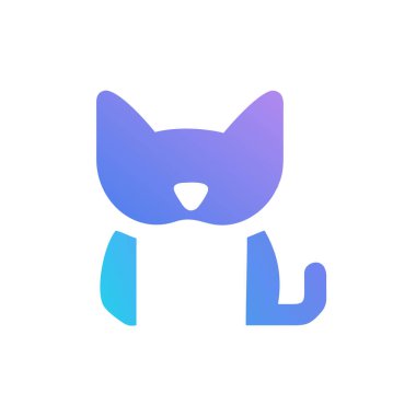 Kedi logo simge vektör çizim