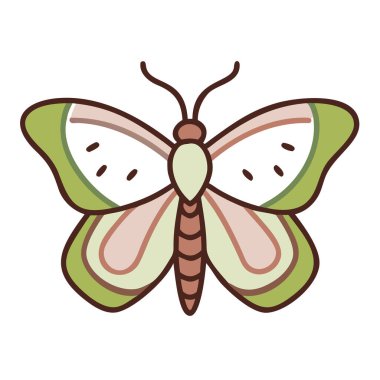 Şirin kelebek böceği izole edilmiş simgesi