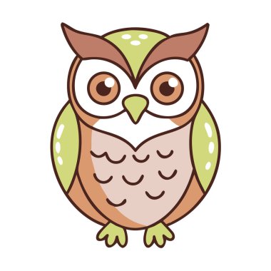 Baykuş çizgi film simgesi izole edildi