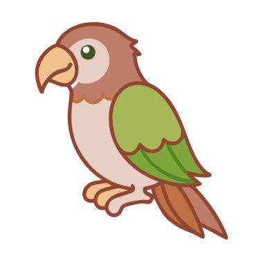 izole edilmiş renkli papağan kuş vektör tasarımı
