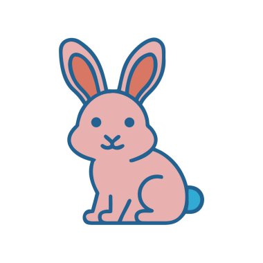 izole edilmiş tavşan çizgi film ikonu vektör çizimi