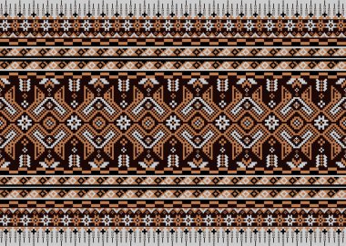 Her yerli piksel kumaştan esinlenilmiş güzel bir pikselsel desen. wayuu Afro-Afrikalı Amerikan yerlisi Güneydoğu Asya geleneksel tekstil Tayland ipeği deseni Avustralya ve Kolombiya kumaşı.