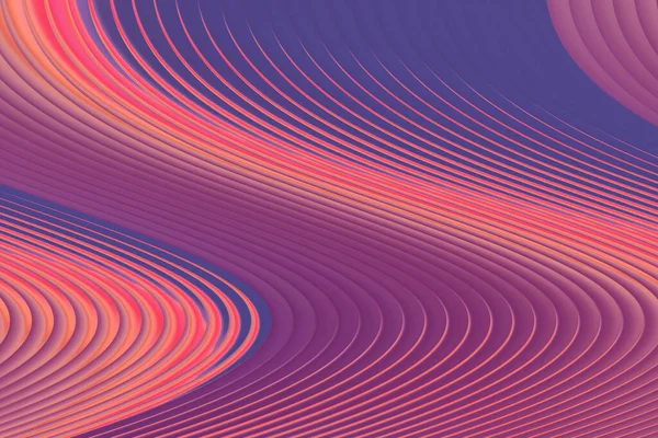 Soyut dalgalı çizgiler, modern bir estetik sunan mor, pembe ve turuncu renklerin karışımı ile görsel dinamik ve büyüleyici bir arka plan oluşturur.