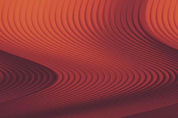 Kırmızı ve turuncu tonlarda büyüleyici bir soyut dalga deseni, pürüzsüz, dalgalı bir dokuyla derinlik ve hareket hissi yaratıyor.