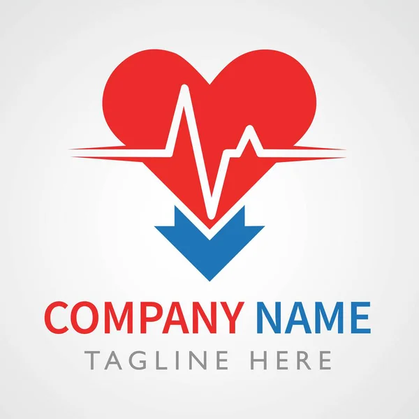Kalp atışı logosu kalp şekli ve nabız çizgisi, tıbbi, sağlık ve ilaç şirketleri için uygun.