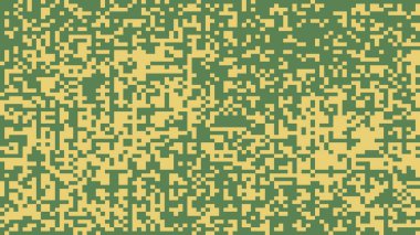 Yeşil ve sarımsı bej tonlarında soyut pikselli desen arkaplanı