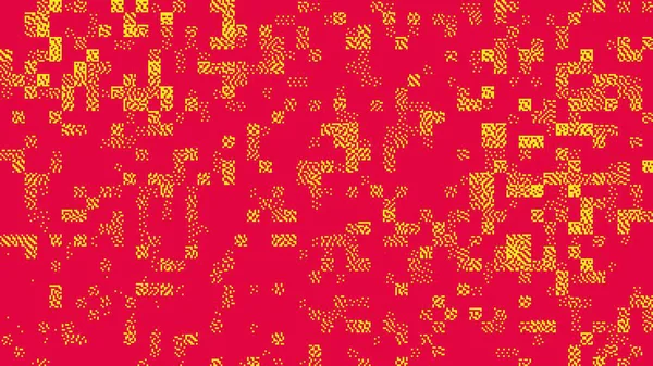 Hata efektli soyut kırmızı ve sarı pikselli dijital arkaplan