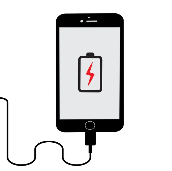 Düşük pil. Telefon şarj - Düz İzole - 