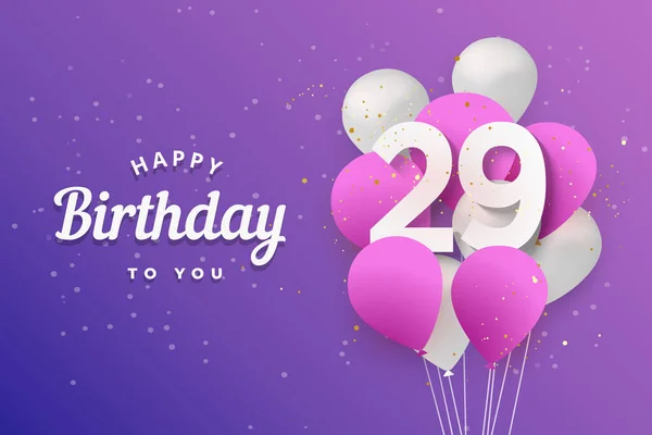 Herzlichen Glückwunsch Zum Geburtstag Luftballons Grußkarte Hintergrund Jahre Jubiläum Feier — Stockvektor
