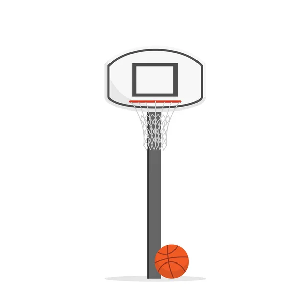 Basketball Cerceau Balle Isolé Sur Fond Blanc Concept Sportif Stock — Image vectorielle