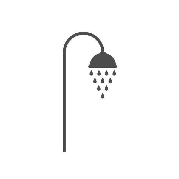 Ikona Prysznica Izolowana Białym Tle Ikona Projektowania Tablic Kąpielowych Zasoby — Wektor stockowy