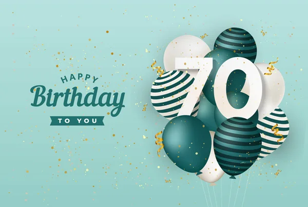Alles Gute Zum Geburtstag Mit Grünen Luftballons Grußkarte Hintergrund Jahre — Stockvektor