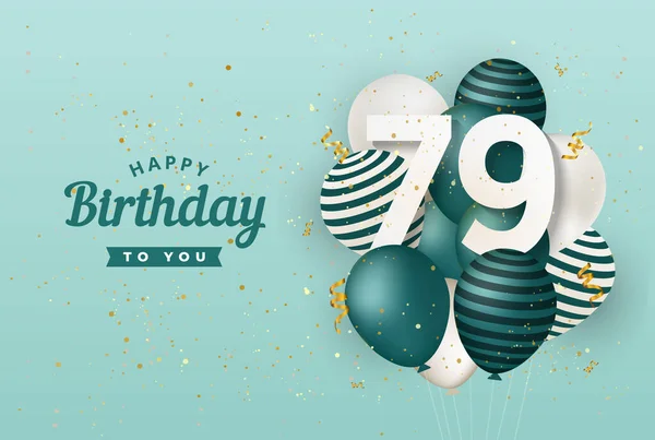 Feliz Aniversário Anos Com Balões Verdes Cumprimentando Fundo Cartão Anos — Vetor de Stock