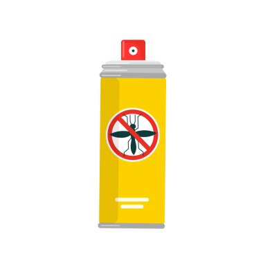 Beyaz arka planda izole edilmiş püskürtücü sprey kutusu. Böcek kovucu sprey. Önleme konsepti. Vektör deposu