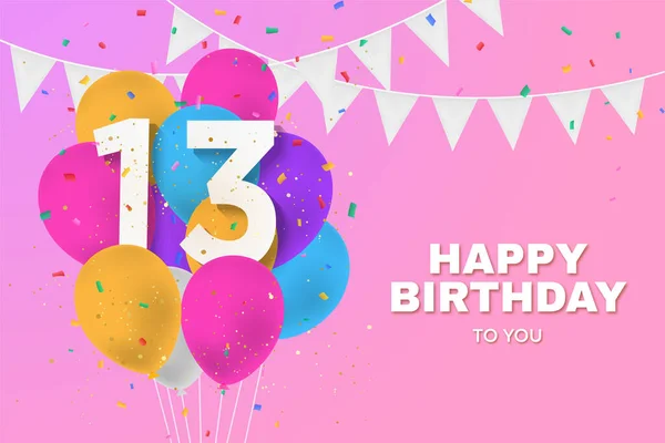 Feliz Aniversário Anos Com Balões Fundo Cartão Saudação Anos Aniversário — Fotografia de Stock