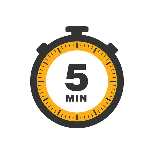 Vijf Minuten Pictogram Geïsoleerd Witte Achtergrond Koken Tijd Concept Minuten — Stockvector