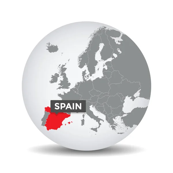 Mapa Del Mundo Con Identidad España Mapa España España Gris — Vector de stock