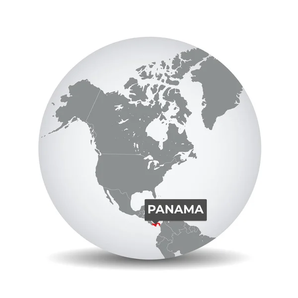 Weltkarte Mit Der Identifizierung Panamas Karte Von Panama Panama Auf — Stockvektor