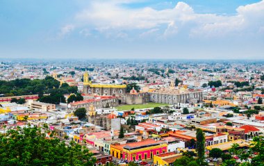 Renkli Cholula şehri, Meksika. 18 Mayıs