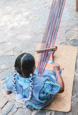 Dokuma tekniği, Jalietza, Oaxaca, Meksika, 18 Mayıs