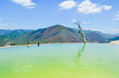 Hierve el Agua durumda Oaxaca, Meksika. 19 Mayıs