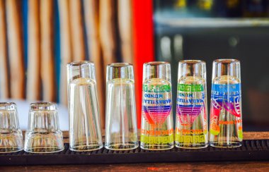 Tequila shot gözlük, coba, Yucatan, Meksika