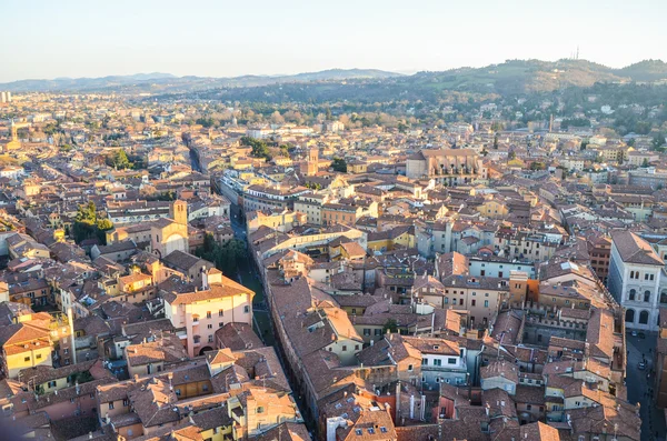 Bologna from above at sunset, Emilia Romagna Region Italy. February 26, 2016 Stock Picture