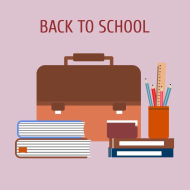 Okula geri dön, vektör illüstrasyonu