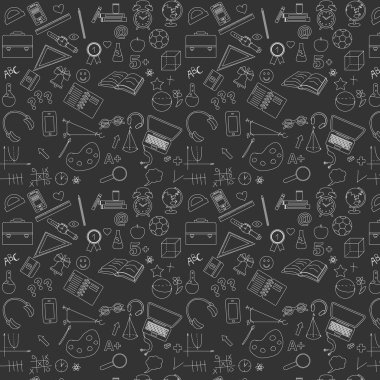 Okul desen gri kara tahta arka plan, vektör çizim üzerinde.