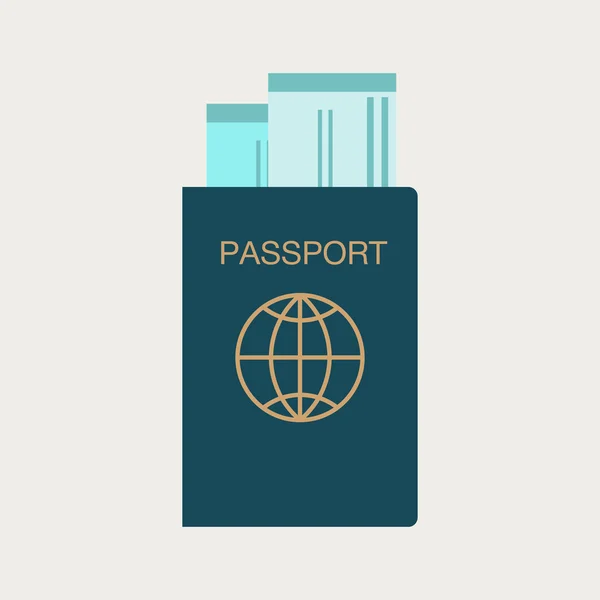 Icona del passaporto su sfondo chiaro — Vettoriale Stock
