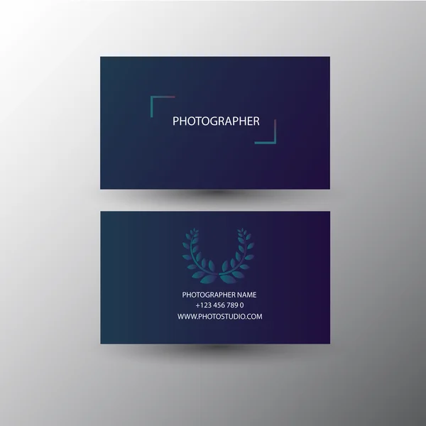 Φωτογράφος και επιχειρηματική κάρτα, διανυσματική σχεδίαση — Διανυσματικό Αρχείο