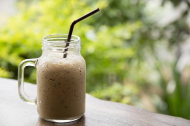 kahve, soğuk vintage buz, doğa arka plan bulanıklık