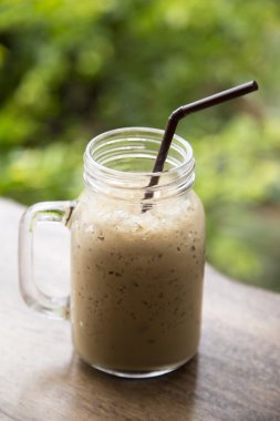 kahve, soğuk vintage buz, doğa arka plan bulanıklık