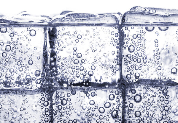 Soft Drink with Ice Close Up