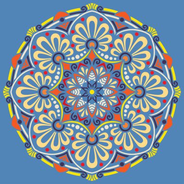 Mandala desen rengi Stencil karalamaları yaratıcı ve tebrik kartları, posterler, el ilanları, afişler ve kapaklar için iyi bir ruh hali çizer