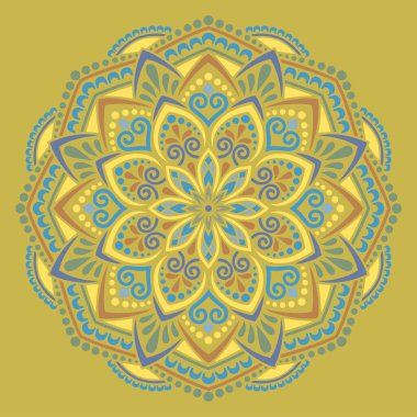 Mandala desen rengi Stencil karalamaları yaratıcı ve tebrik kartları, posterler, el ilanları, afişler ve kapaklar için iyi bir ruh hali çizer
