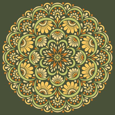 Mandala desen rengi Stencil karalamaları yaratıcı ve tebrik kartları, posterler, el ilanları, afişler ve kapaklar için iyi bir ruh hali çizer