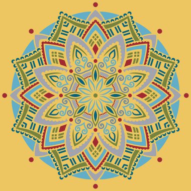 Mandala desen rengi Stencil karalamaları yaratıcı ve tebrik kartları, posterler, el ilanları, afişler ve kapaklar için iyi bir ruh hali çizer