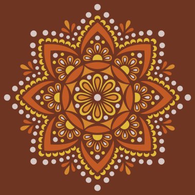 Mandala desen rengi Stencil karalamaları yaratıcı ve tebrik kartları, posterler, el ilanları, afişler ve kapaklar için iyi bir ruh hali çizer