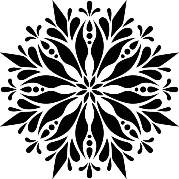 Mandala Muster Schablonenkritzel Skizzieren Gute Laune — Stockvektor